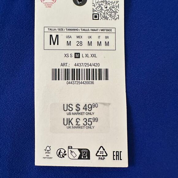 ZARA Women's ZW Collection Sleeveless Short Dress Size M In Bluish - Picture 9 of 14